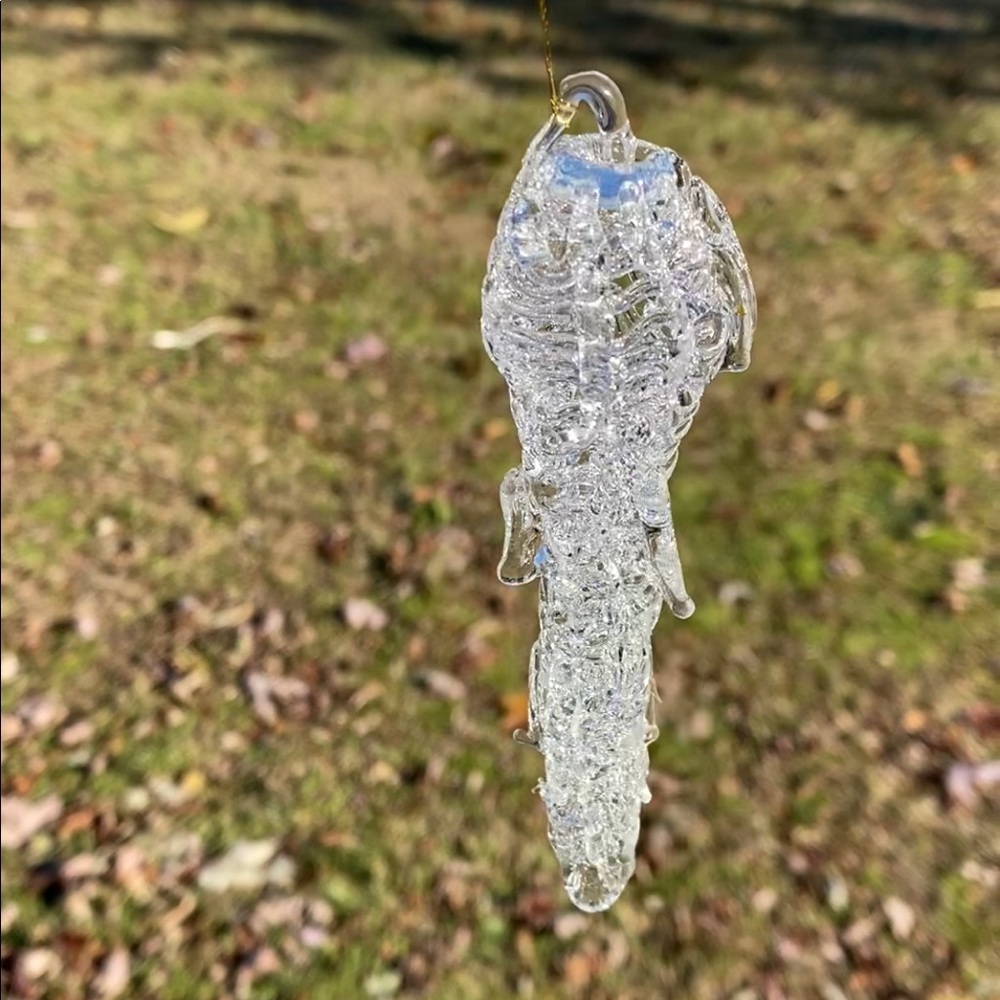 Rare Vintage Rauch Industries Magic Icicle Glass Christmas Ornament